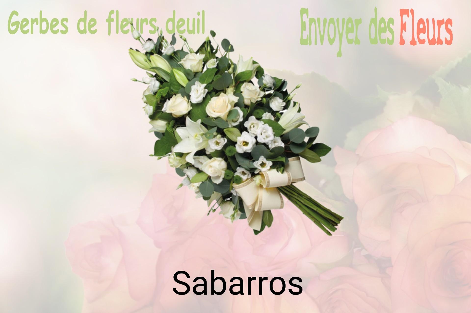 Gerbe de fleurs de deuil livrée à Sabarros